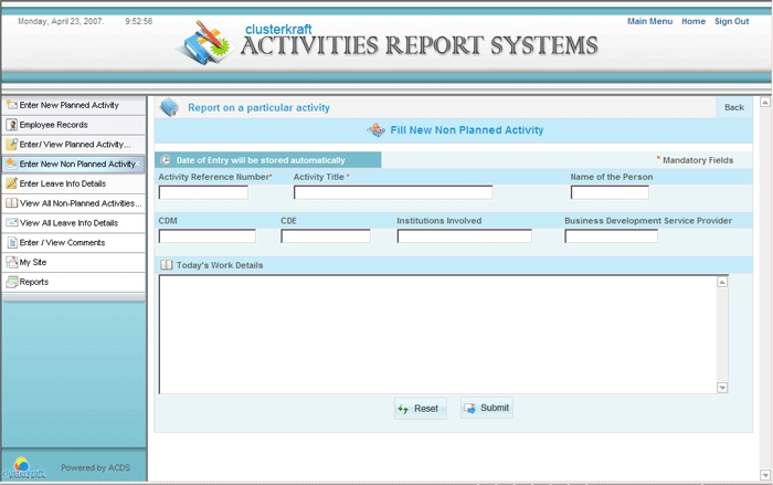 Activity Report System